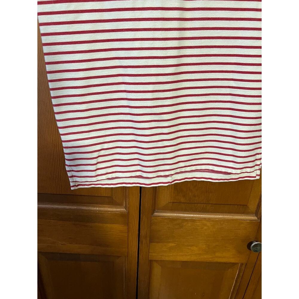 Madewell Women's Vacances Striped Sleeveless Shift Dress Red Cream V-Neck SZ XS - Picture 6 of 8